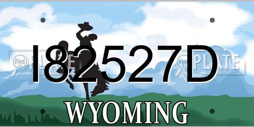 I82527D Wyoming License Plate