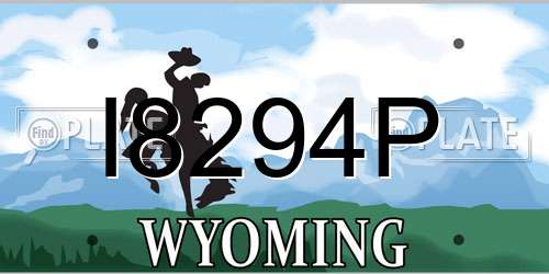 I8294P Wyoming License Plate