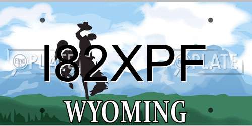 I82XPF Wyoming License Plate