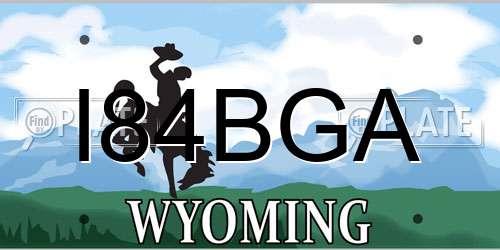 I84BGA Wyoming License Plate