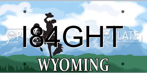 I84GHT Wyoming License Plate
