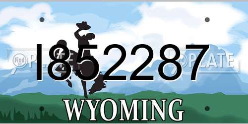 I852287 Wyoming License Plate