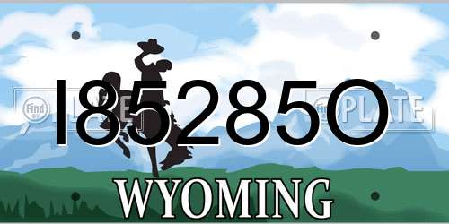I85285O Wyoming License Plate