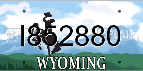 I852880 Wyoming License Plate
