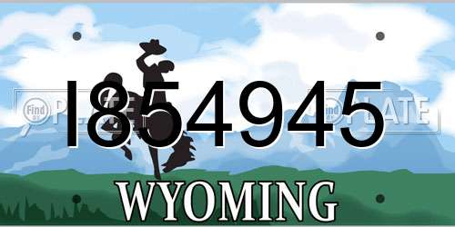 I854945 Wyoming License Plate