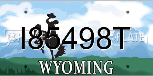 I85498T Wyoming License Plate