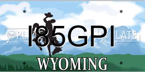 I85GPI Wyoming License Plate