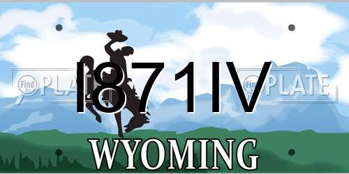 I871IV Wyoming License Plate