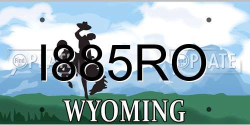 I885RO Wyoming License Plate