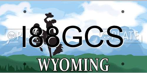 I88GCS Wyoming License Plate