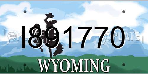 I891770 Wyoming License Plate