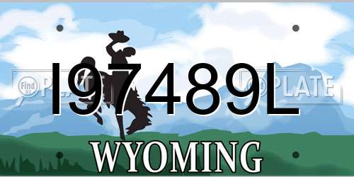 I97489L Wyoming License Plate