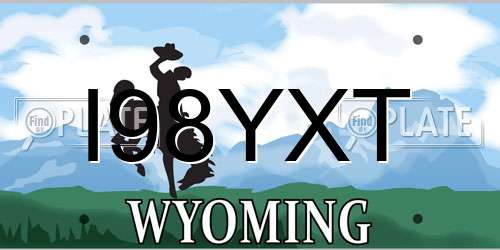 I98YXT Wyoming License Plate