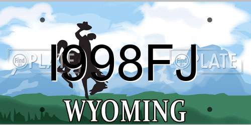 I998FJ Wyoming License Plate