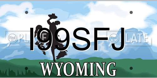 I99SFJ Wyoming License Plate