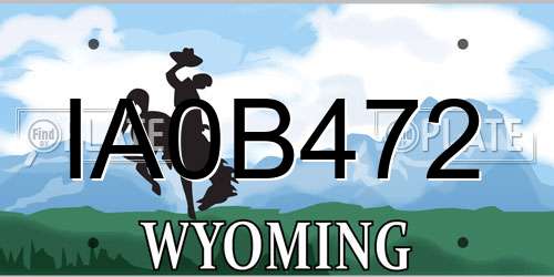 IA0B472 Wyoming License Plate