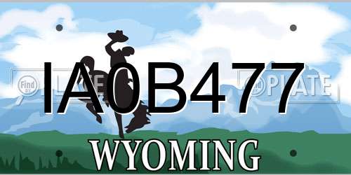 IA0B477 Wyoming License Plate