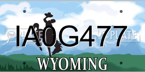 IA0G477 Wyoming License Plate