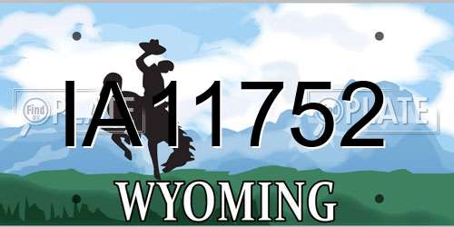 IA11752 Wyoming License Plate