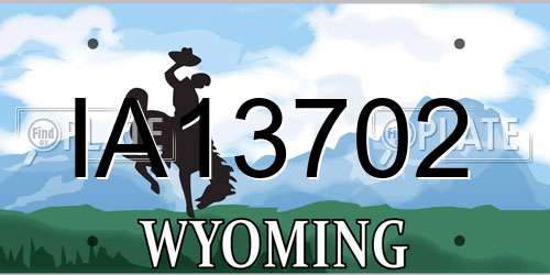 IA13702 Wyoming License Plate