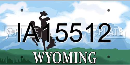 IA15512 Wyoming License Plate