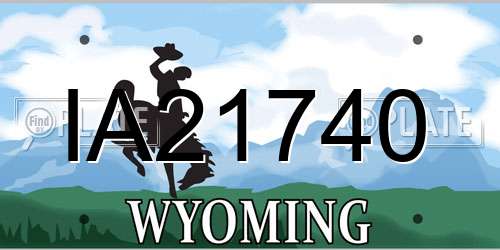 IA21740 Wyoming License Plate