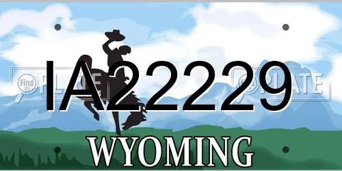 IA22229 Wyoming License Plate