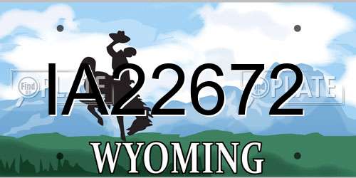 IA22672 Wyoming License Plate