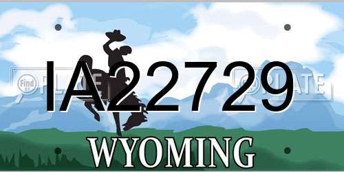 IA22729 Wyoming License Plate