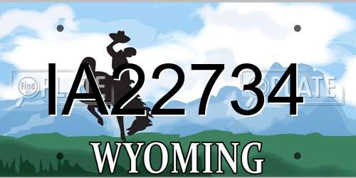 IA22734 Wyoming License Plate