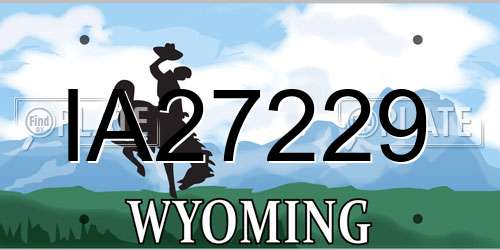 IA27229 Wyoming License Plate