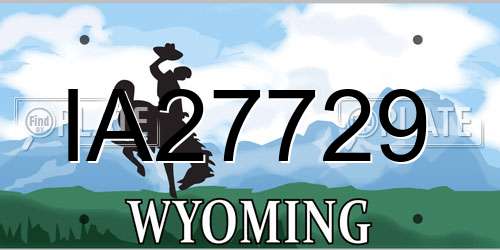 IA27729 Wyoming License Plate