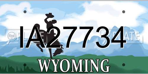 IA27734 Wyoming License Plate