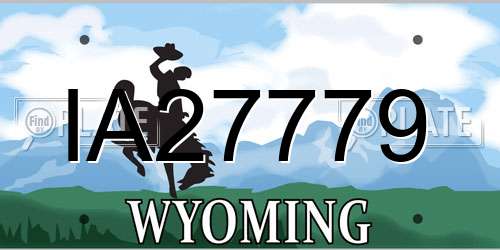 IA27779 Wyoming License Plate