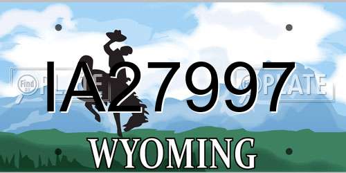 IA27997 Wyoming License Plate