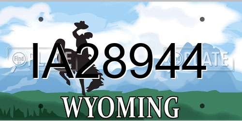 IA28944 Wyoming License Plate