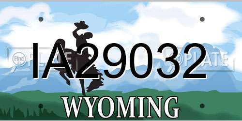 IA29032 Wyoming License Plate
