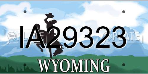IA29323 Wyoming License Plate