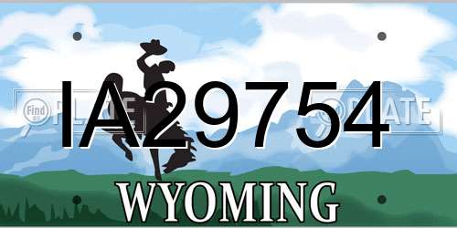 IA29754 Wyoming License Plate