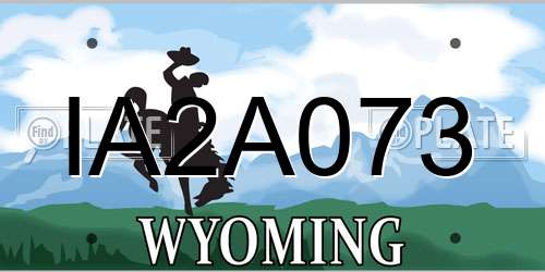 IA2A073 Wyoming License Plate