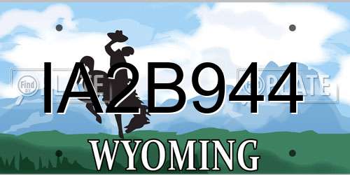 IA2B944 Wyoming License Plate