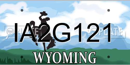 IA2G121 Wyoming License Plate