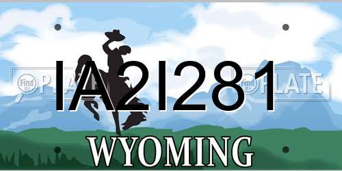 IA2I281 Wyoming License Plate