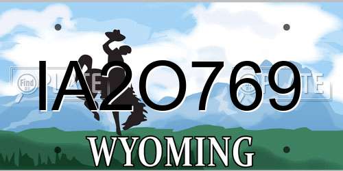 IA2O769 Wyoming License Plate