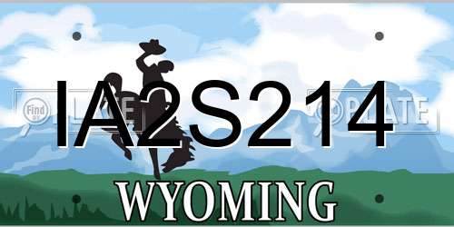 IA2S214 Wyoming License Plate
