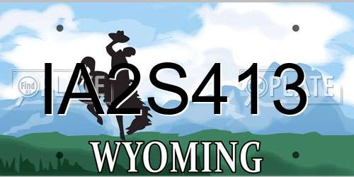 IA2S413 Wyoming License Plate