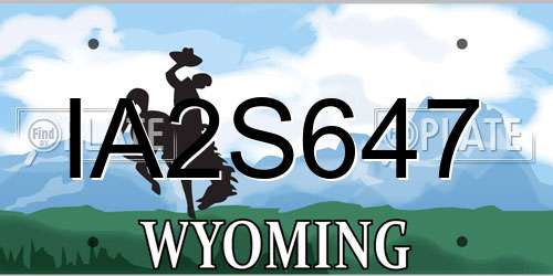 IA2S647 Wyoming License Plate