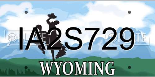 IA2S729 Wyoming License Plate