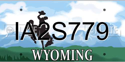 IA2S779 Wyoming License Plate