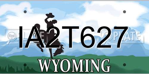 IA2T627 Wyoming License Plate